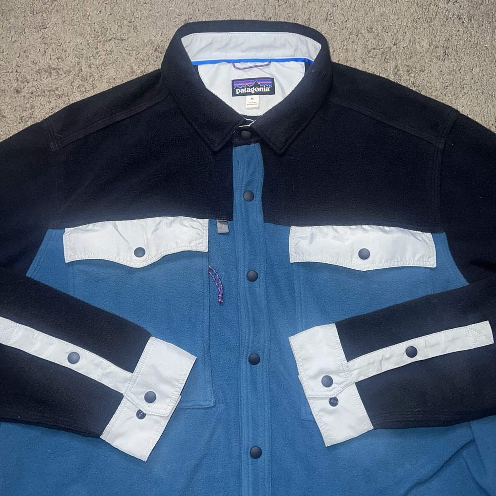 Patagonia Long Sleeved Early Rise Snap Shirt Mens XL Fishing Shacket Blue